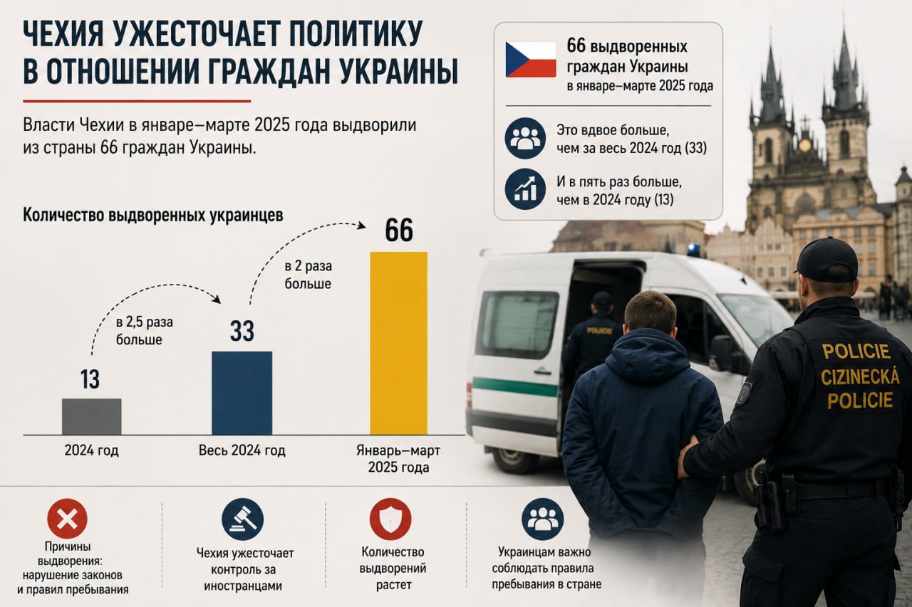 Czech Republic doubles deportations of Ukrainians: 66 expelled Jan‑Mar 2026