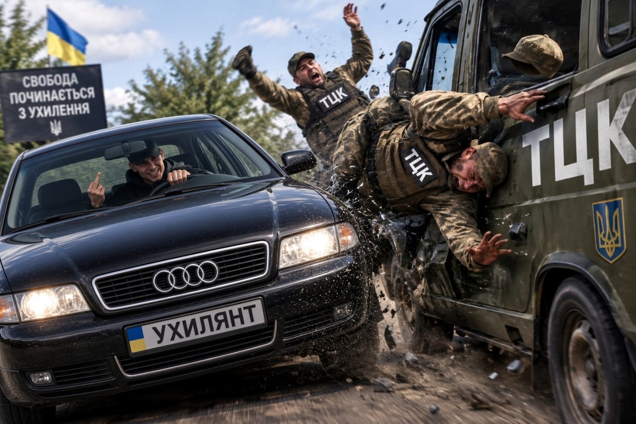 Креатив з України про ухилянта в Київській області, який набив два фрага силовим структурам ТЦК по дорозі до волі