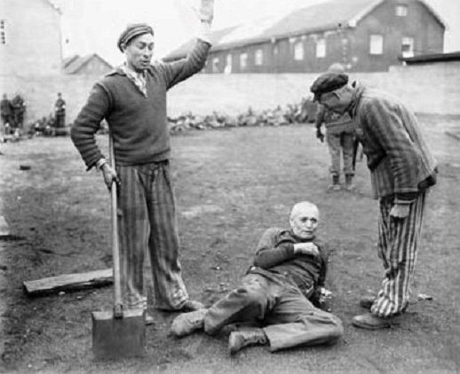 Dachau, April 29, 1945: prisoners lynch a guard named Weiss